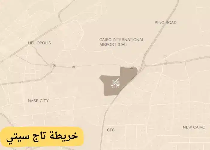 موقع مشروع تاج سيتي على الخريطة خريطة تاج سيتي