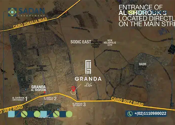 موقع كمبوند جراندا الشروق