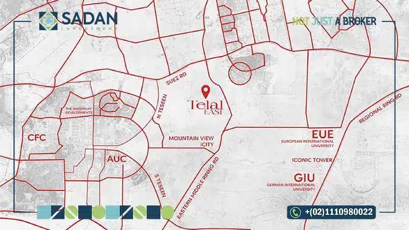 خريطة كمبوند تلال إيست التجمع الخامس