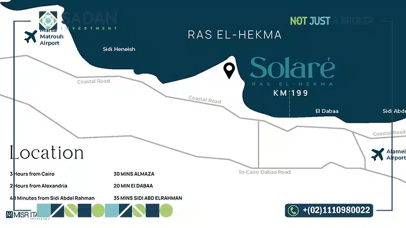 خريطة قرية سولاري الساحل الشمالي
