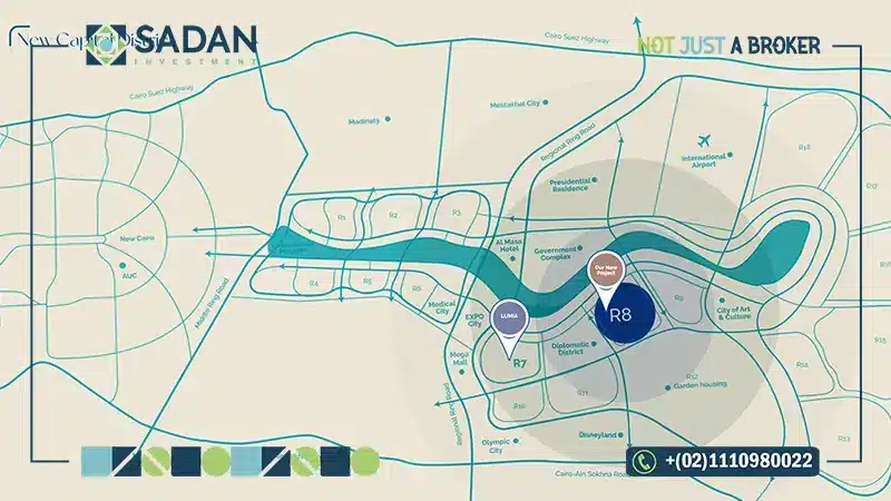 خريطة كمبوند لوميا لاجونز العاصمة الإدارية
