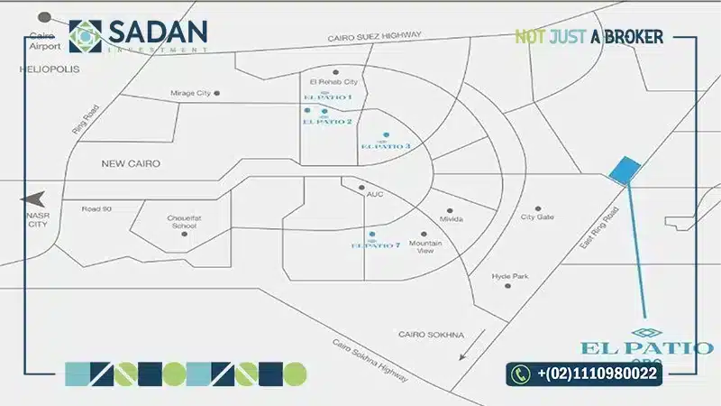 خريطة كمبوند الباتيو اورو التجمع الخامس