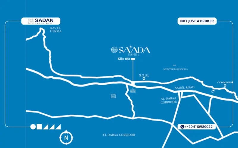 خريطة مشروع سعادة الساحل الشمالي