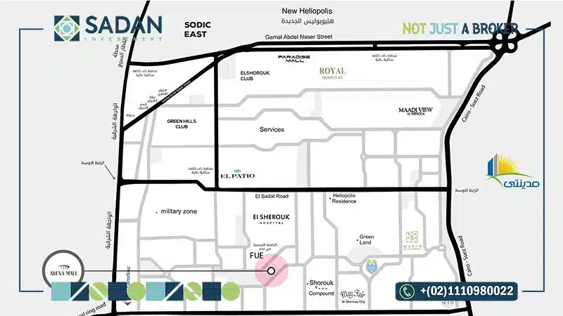 خريطة مول ارينا الشروق