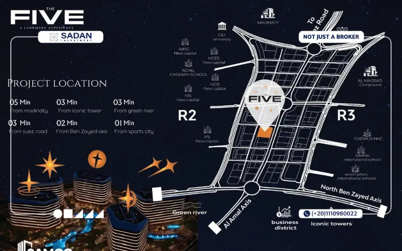 خريطة مول ذا فايف العاصمة الإدارية