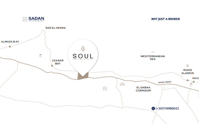 منتجع سول الساحل الشمالي Soul North Coast أسعار ومساحات 7 أين يقع soul الساحل الشمالي؟