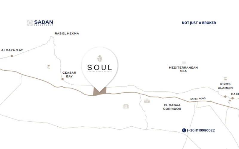 منتجع سول الساحل الشمالي Soul North Coast أسعار ومساحات 7 أين يقع soul الساحل الشمالي؟