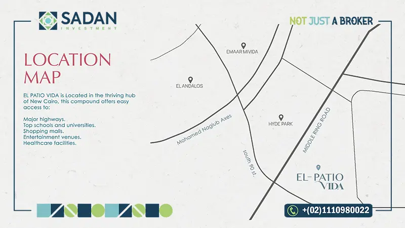 خريطة كمبوند الباتيو فيدا التجمع السادس