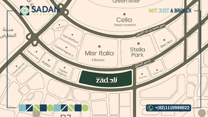 خريطة كمبوند زاد ريزيدنس العاصمة الإدارية