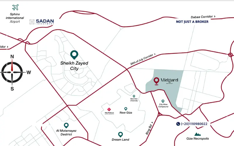خريطة كمبوند ميد جارد ريزيدنس الشيخ زايد