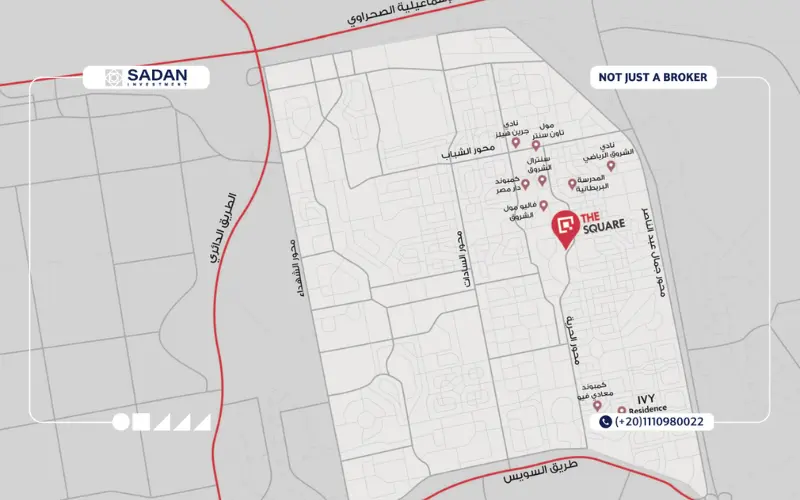خريطة ذا سكوير مول الشروق