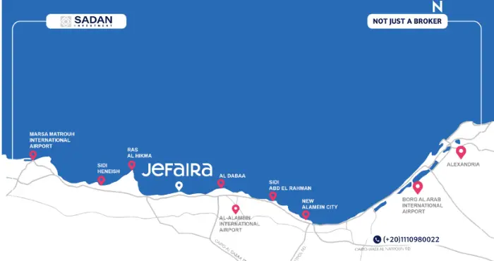 Map of Jefaira North Coast