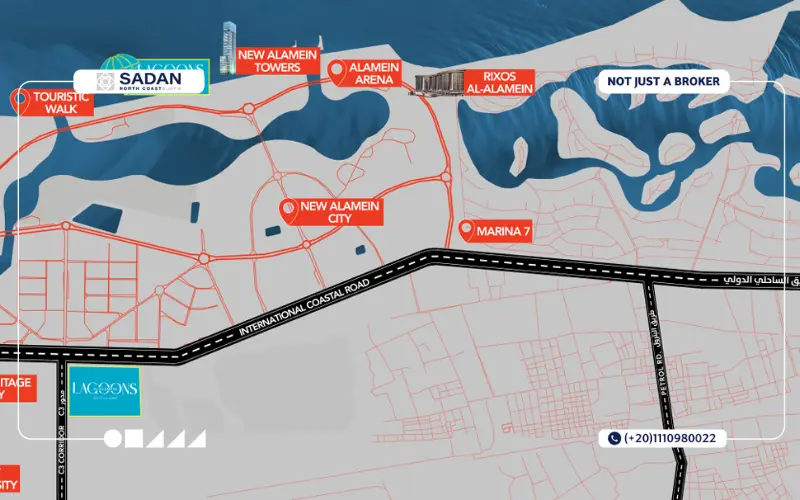 خريطة العلمين لاجونز الساحل الشمالي
