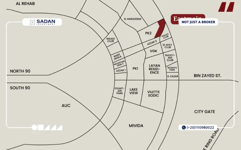 خريطة ايست ماين التجمع الخامس
