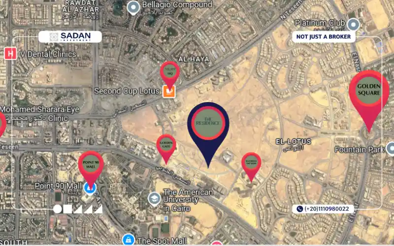 خريطة ذا ريزيدنس القاهرة الجديدة