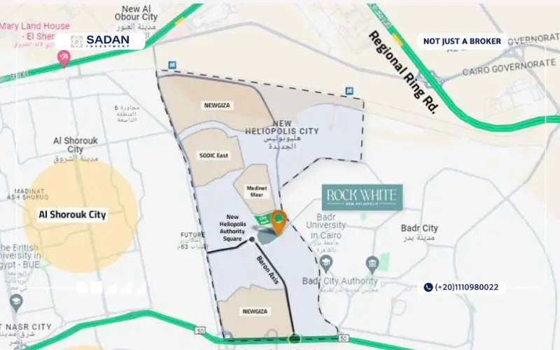 خريطة طلالة مدينة مصر هليوبوليس الجديدة