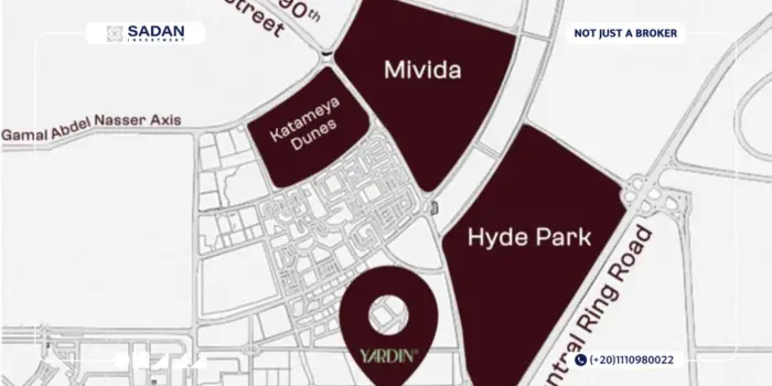 موقع كمبوند ياردين التجمع الخامس