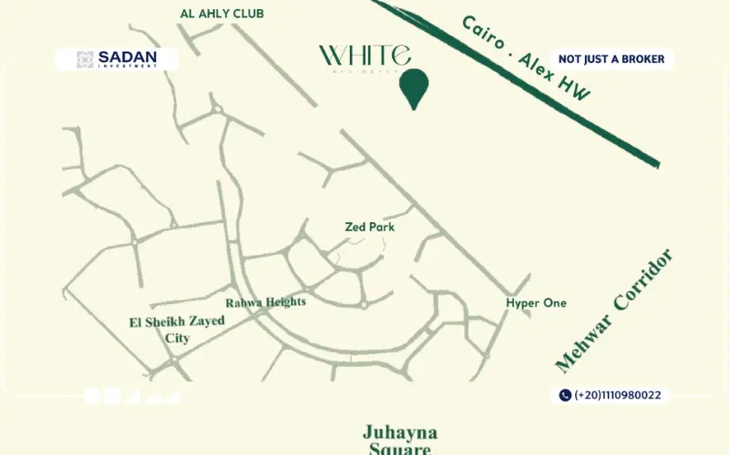 موقع كمبوند وايت ريزيدنس الشيخ زايد