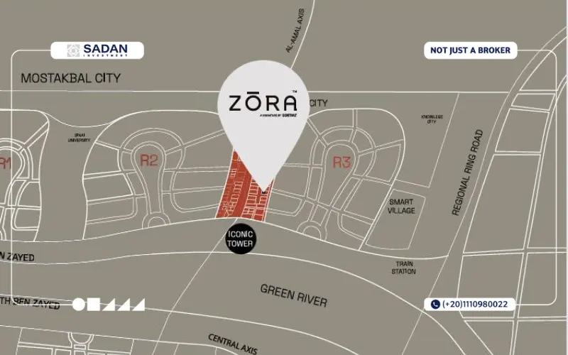 خريطة مول Zora Tower العاصمة الإدارية