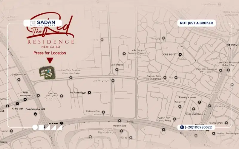 Map of Compound Red Residence New Cairo