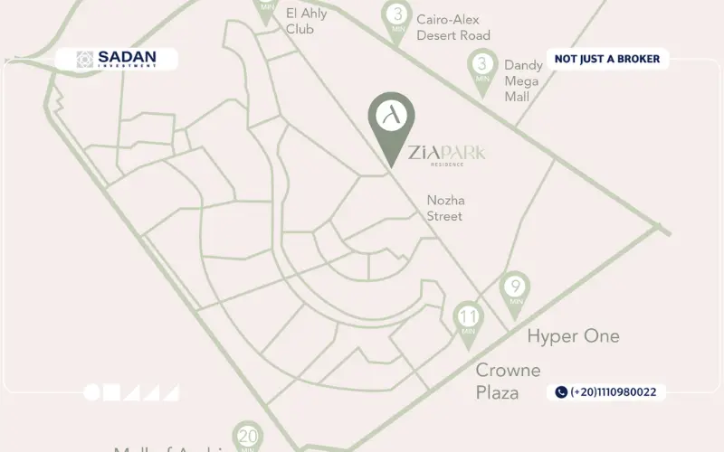 موقع كمبوند زيا بارك الشيخ زايد