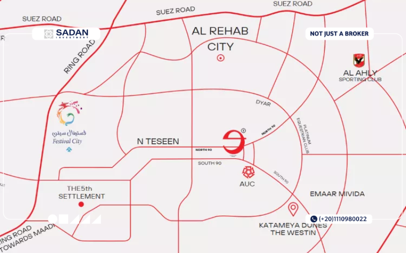 مول ات ناين التجمع الخامس Mall At Nine T New Cairo 5 موقع مول ات ناين التجمع الخامس