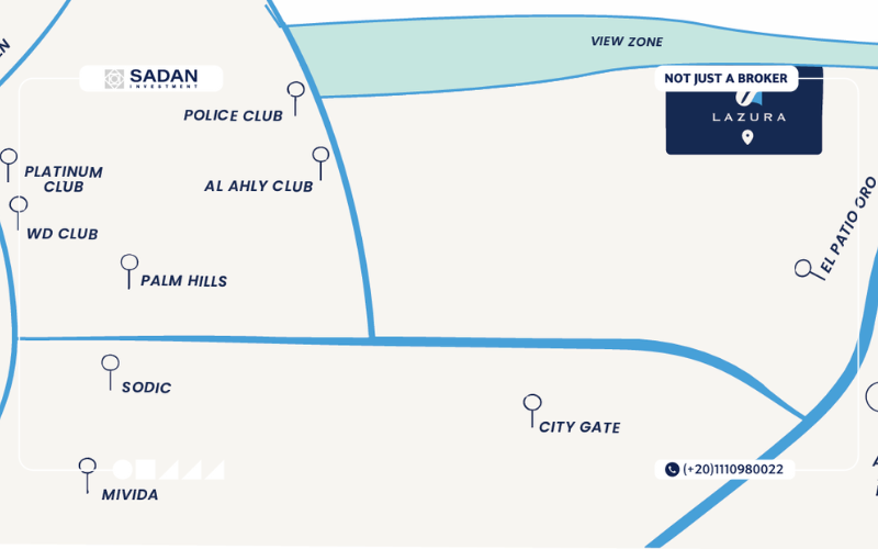 كمبوند لازورا التجمع الخامس Lazura New Cairo أسعار وتفاصيل 1 خريطة لازورا التجمع الخامس
