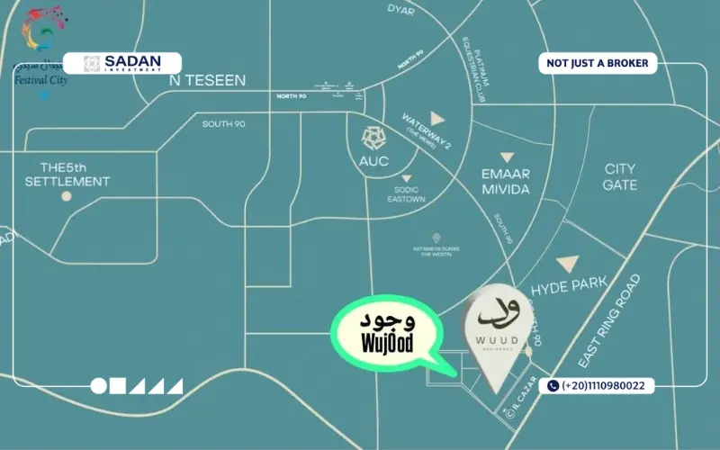 Prestigious Location of Compound Wujoud Residence New Cairo