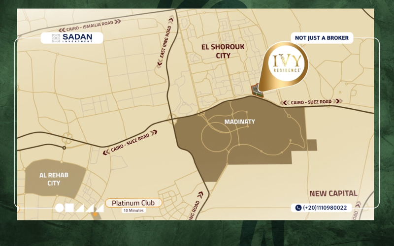 كمبوند ايفي ريزيدنس الشروق IVY Residence El Shorouk أسعار وعروض 1 خريطة ايفي ريزيدنس الشروق