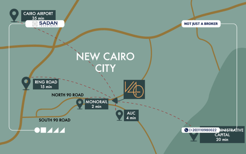 خريطة كمبوند V40 القاهرة الجديدة