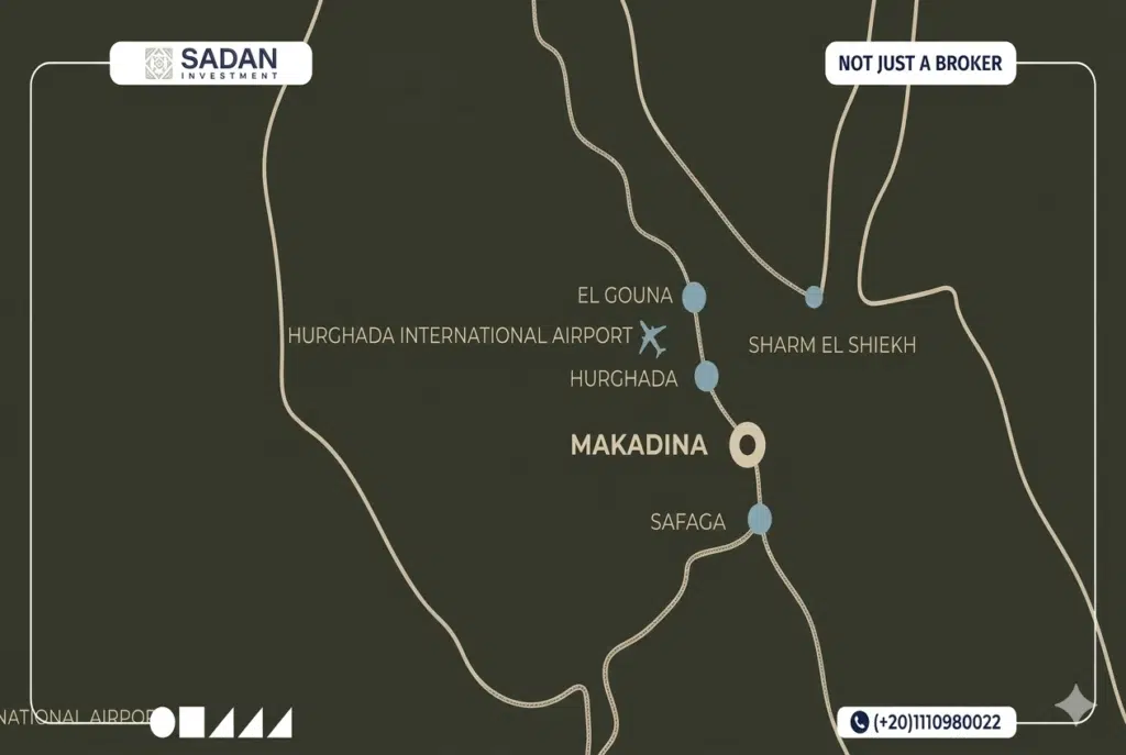 Makadina Hurghada Prices and Details 2 Map of Makadina Hurghada Red Sea