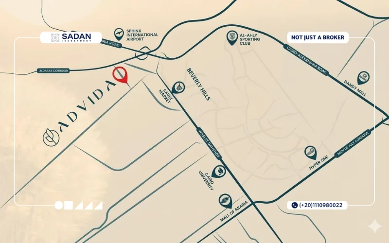 كمبوند ادفيدا زايد الجديدة Advida New Zayed أسعار ومساحات 2 خريطة كمبوند ادفيدا زايد الجديدة