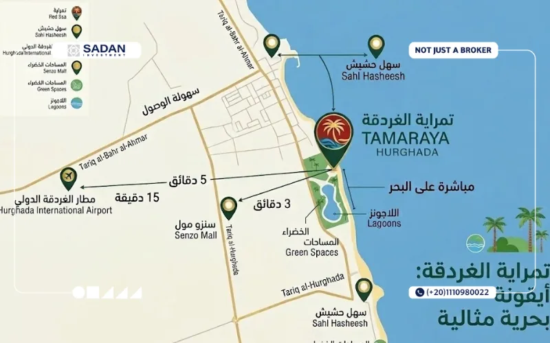 مشروع تمراية الغردقة TAMARAYA Hurghada تفاصيل وأسعار 2 خريطة منتجع تمراية الغردقة