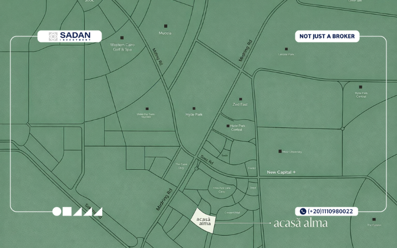 كمبوند اكاسا الما التجمع السادس Acasa alma New Cairo 3 موقع كمبوند اكاسا الما القاهرة الجديدة
