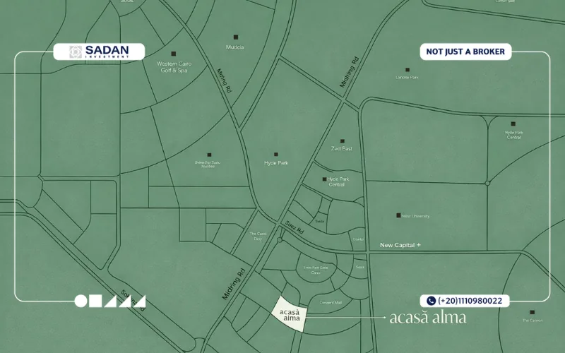 كمبوند اكاسا الما التجمع السادس Acasa alma New Cairo 3 موقع كمبوند اكاسا الما القاهرة الجديدة