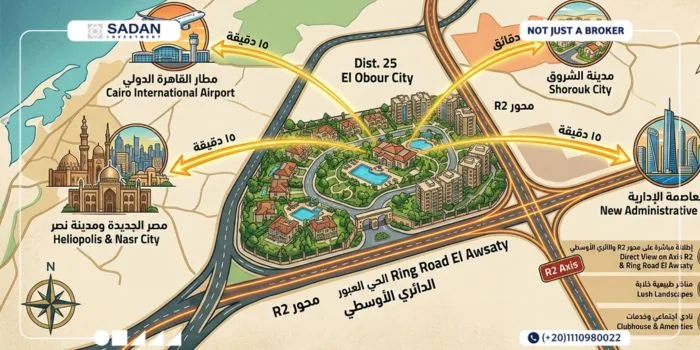 كمبوند كناري العبور Canary ElObour City أسعار وتفاصيل 2 موقع كمبوند كناري العبور