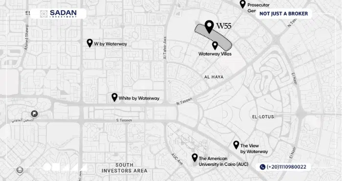 W55 Waterway New Cairo Prices and Details 11 Map of W55 Waterway New Cairo