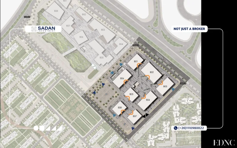 مول ايست تاون سوديك التجمع الخامس Ednc Sodic Eastown أسعار ومساحات 3 الماستر بلان في Ednc Sodic Eastown