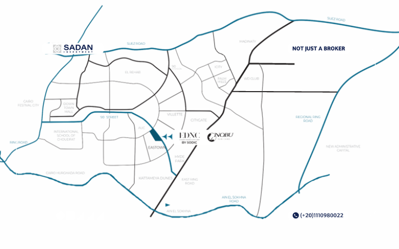 مول ايست تاون سوديك التجمع الخامس Ednc Sodic Eastown أسعار ومساحات 2 خريطة Ednc Sodic Eastown