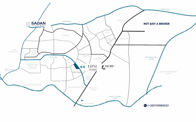 مول ايست تاون سوديك التجمع الخامس Ednc Sodic Eastown أسعار ومساحات 2 خريطة Ednc Sodic Eastown