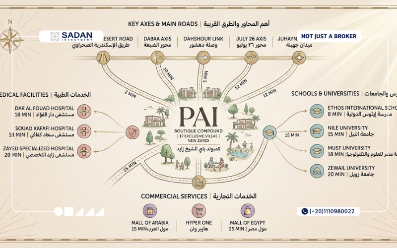 كمبوند باي الشيخ زايد PAI El Sheikh Zayed تفاصيل وأسعار 10 خريطة باي كمبوند الشيخ زايد
