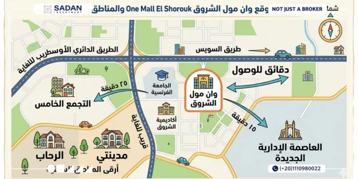 مول وان الشروق One Mall El Shorouk تفاصيل وأسعار