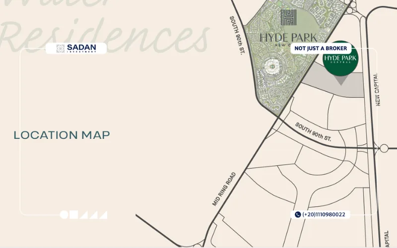 Central Water Residence Hyde Park New Cairo 8 Map of Central Water Residence New Cairo