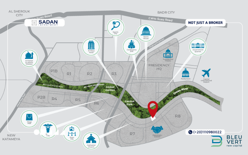 كمبوند بلو فيرت العاصمة الإدارية Bleu Vert New Capital تفاصيل وأسعار