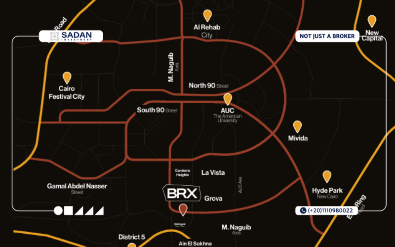 مول بركس القاهرة الجديدة BRX Mall New Cairo جداول أسعار ومساحات