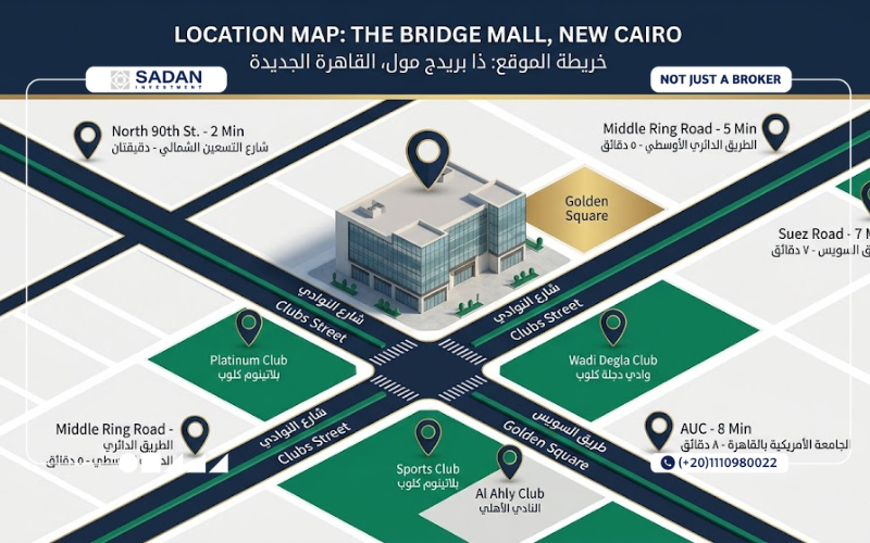 مول ذا بريدج التجمع الخامس The Bridge New Cairo جدول أسعار
