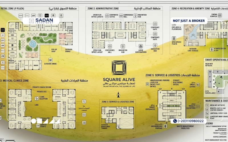 مول سكوير الايف التجمع الخامس Mall Square Alive New Cairo جداول أسعار 11 ماستر بلان Square Alive New Cairo