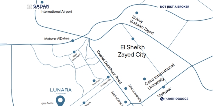 كمبوند لونارا زايد الجديدة Lunara New Zayed تفاصيل وأسعار 11 موقع كمبوند لونارا زايد الجديدة