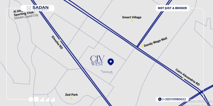 كمبوند سيف ويست الشيخ زايد CIV West El Sheikh Zayed جدول الأسعار 11 موقع كمبوند سيف ويست الشيخ زايد