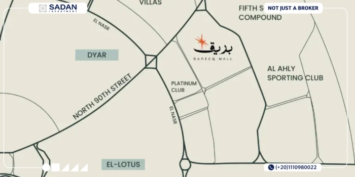 مول بريق التجمع الخامس Bareeq Mall New Cairo جداول الأسعار ونظم الحجز 10 موقع مول بريق التجمع الخامس